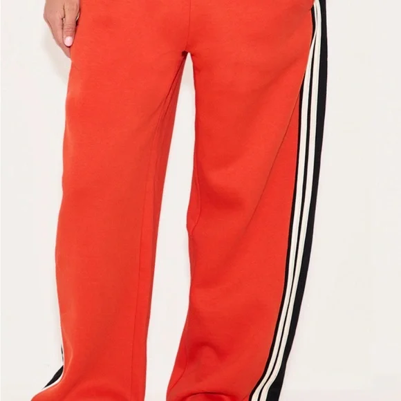 Adidas style Women's Orange Track Pants tall - Picture 2 of 3